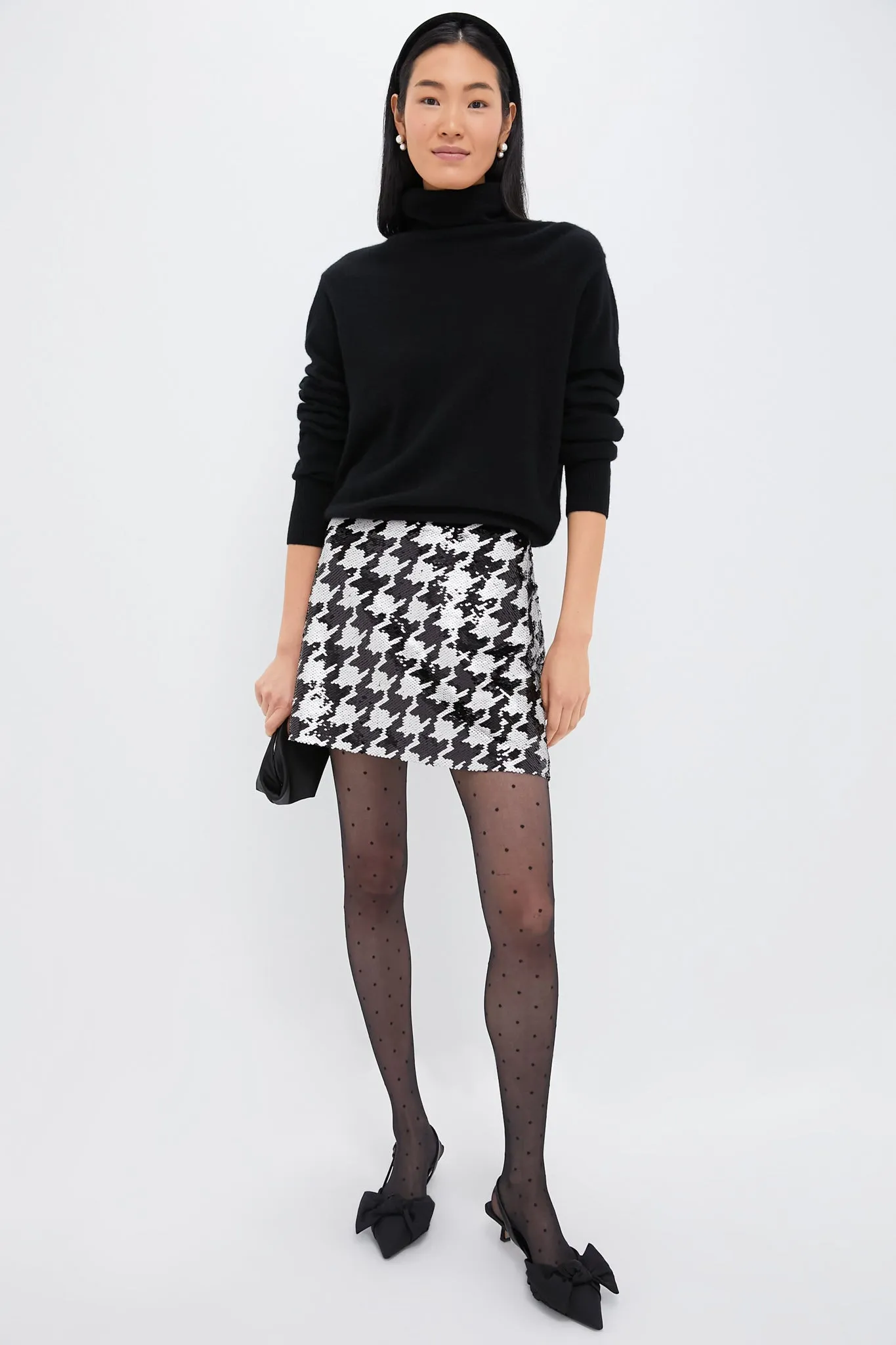Houndstooth Sequin Meg Mini Skirt sold by Tuckernuck
