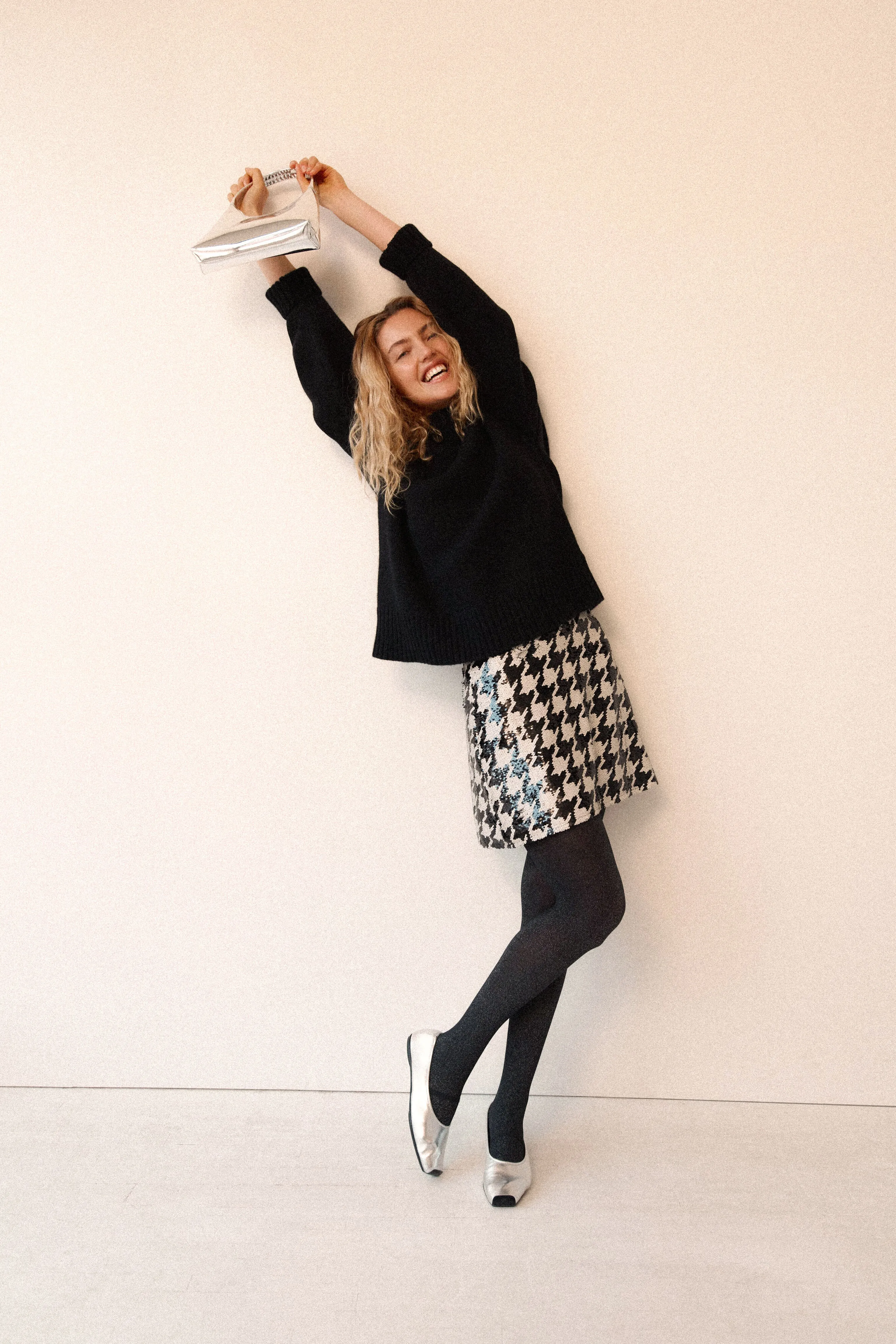 Houndstooth Sequin Meg Mini Skirt sold by Tuckernuck product image thumbnail 2