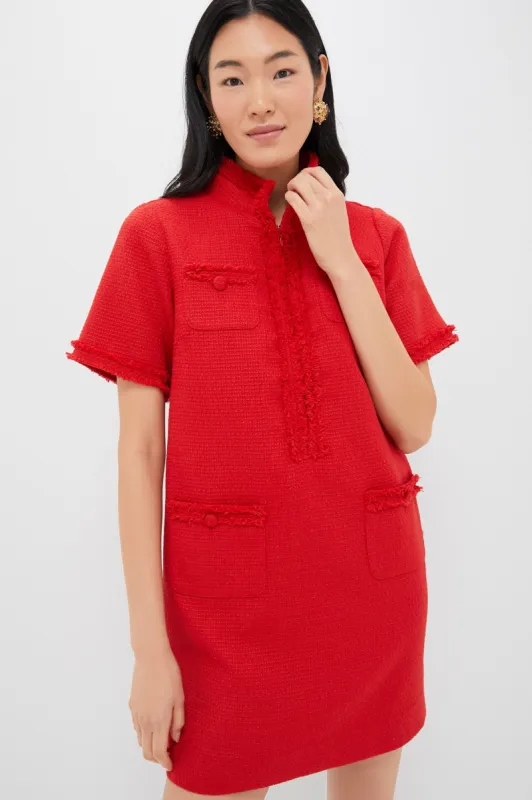 Red Tweed Ophelia Dress sold by Tuckernuck