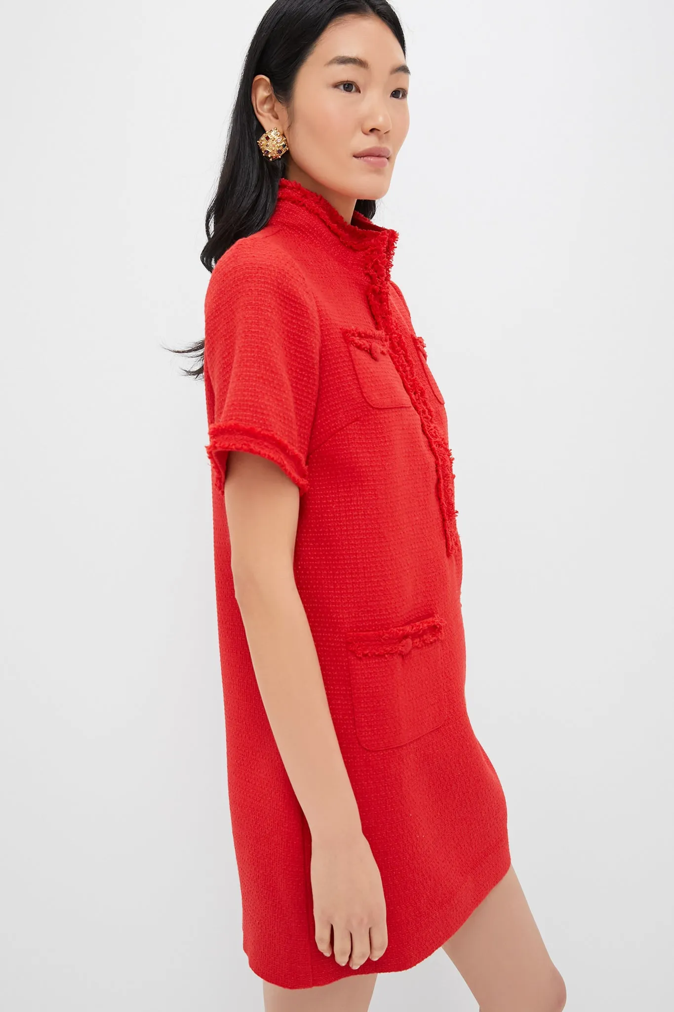 Red Tweed Ophelia Dress sold by Tuckernuck product image thumbnail 3