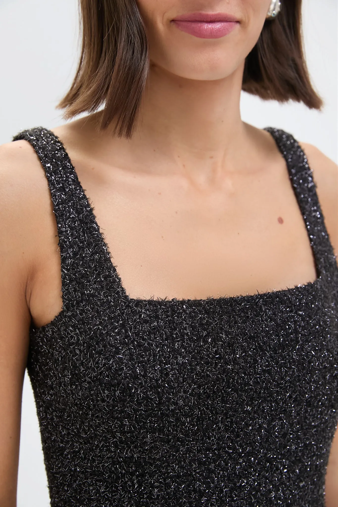 Black Trixie Disco Tweed Top sold by Tuckernuck product image thumbnail 5