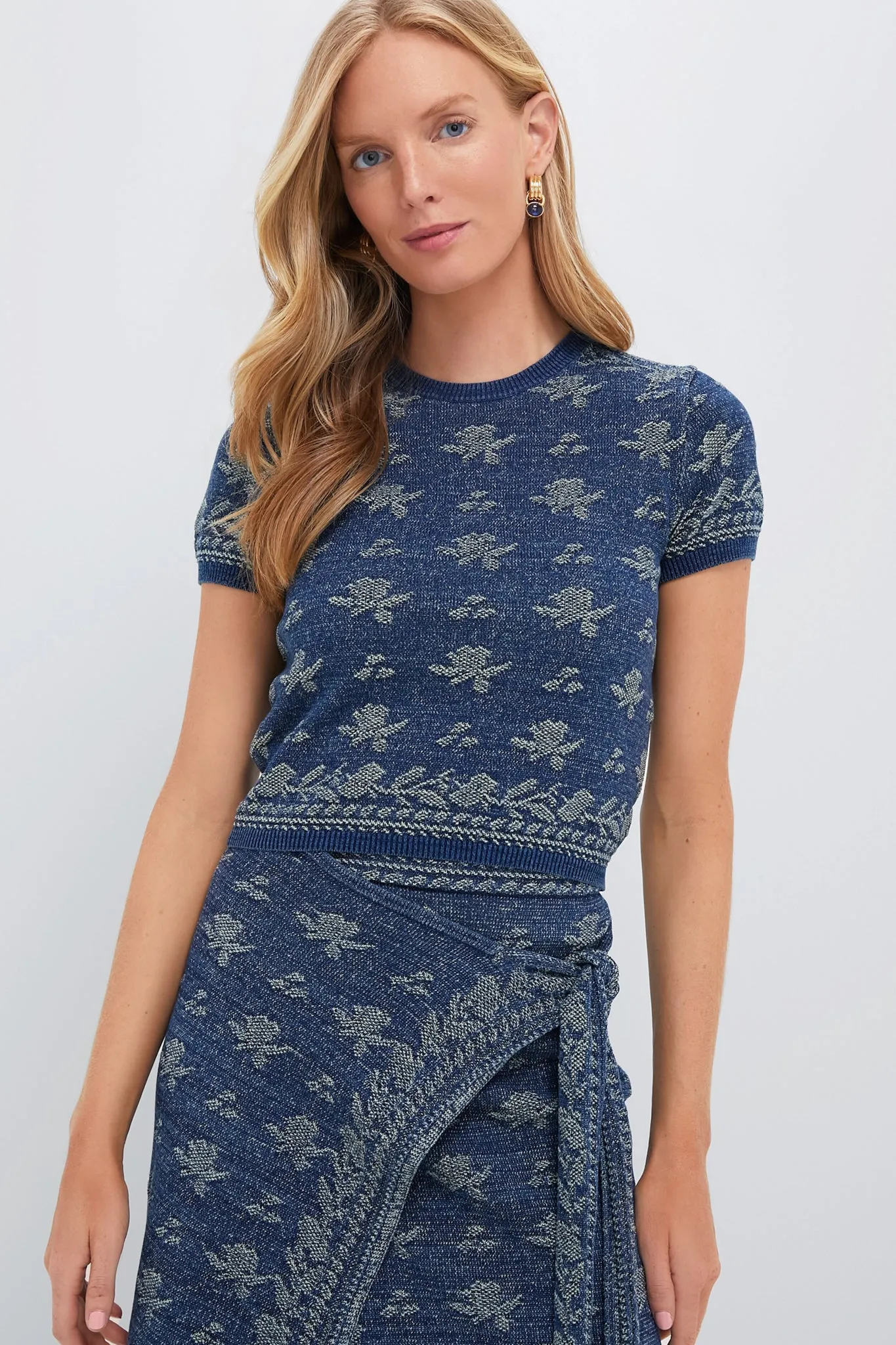 Dark Indigo Printed Short Sleeve Pullover sold by Tuckernuck