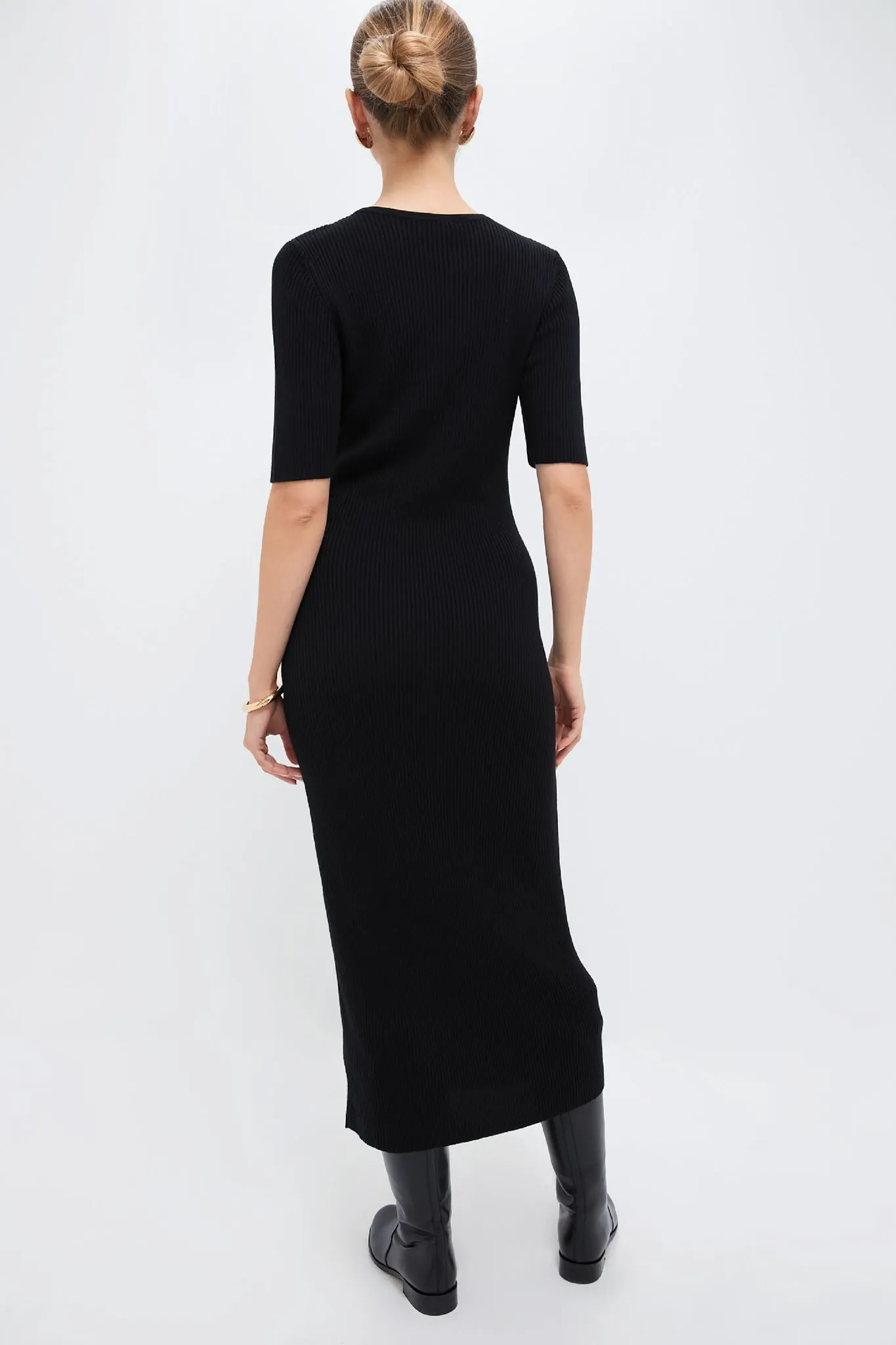 Black Tencel and Cashmere Geneva Dress sold by Tuckernuck product image thumbnail 4