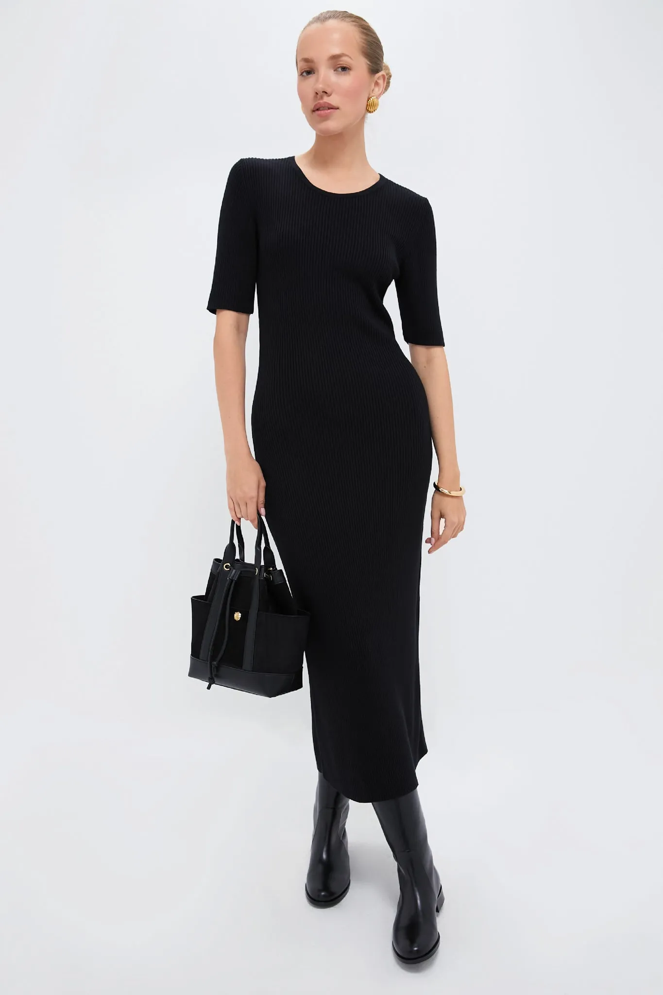 Black Tencel and Cashmere Geneva Dress sold by Tuckernuck product image thumbnail 2