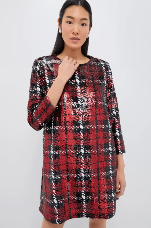 Red Sequin Pierre Dress sold by Tuckernuck