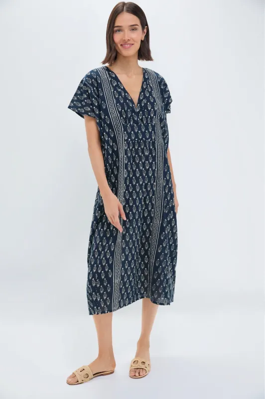 Exclusive Marguerite Blue 2 Francina Caftan sold by Tuckernuck