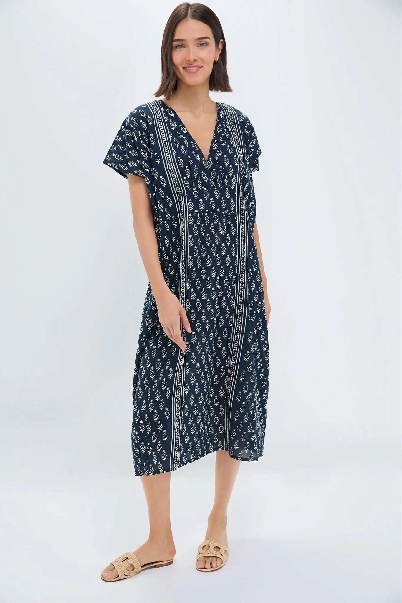 Exclusive Marguerite Blue 2 Francina Caftan sold by Tuckernuck