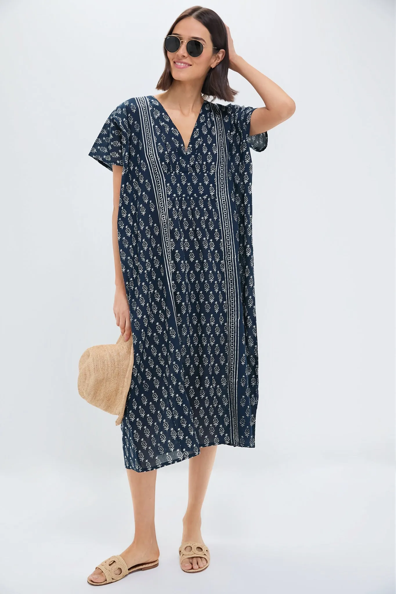 Exclusive Marguerite Blue 2 Francina Caftan sold by Tuckernuck product image thumbnail 2