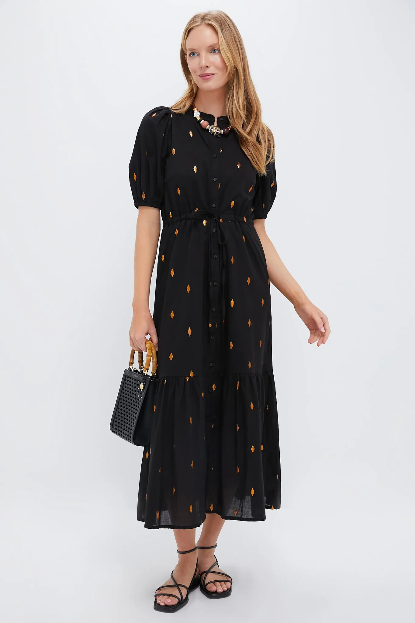 Gold Leaf Lurex Black Lucy Dress sold by Tuckernuck product image thumbnail 2