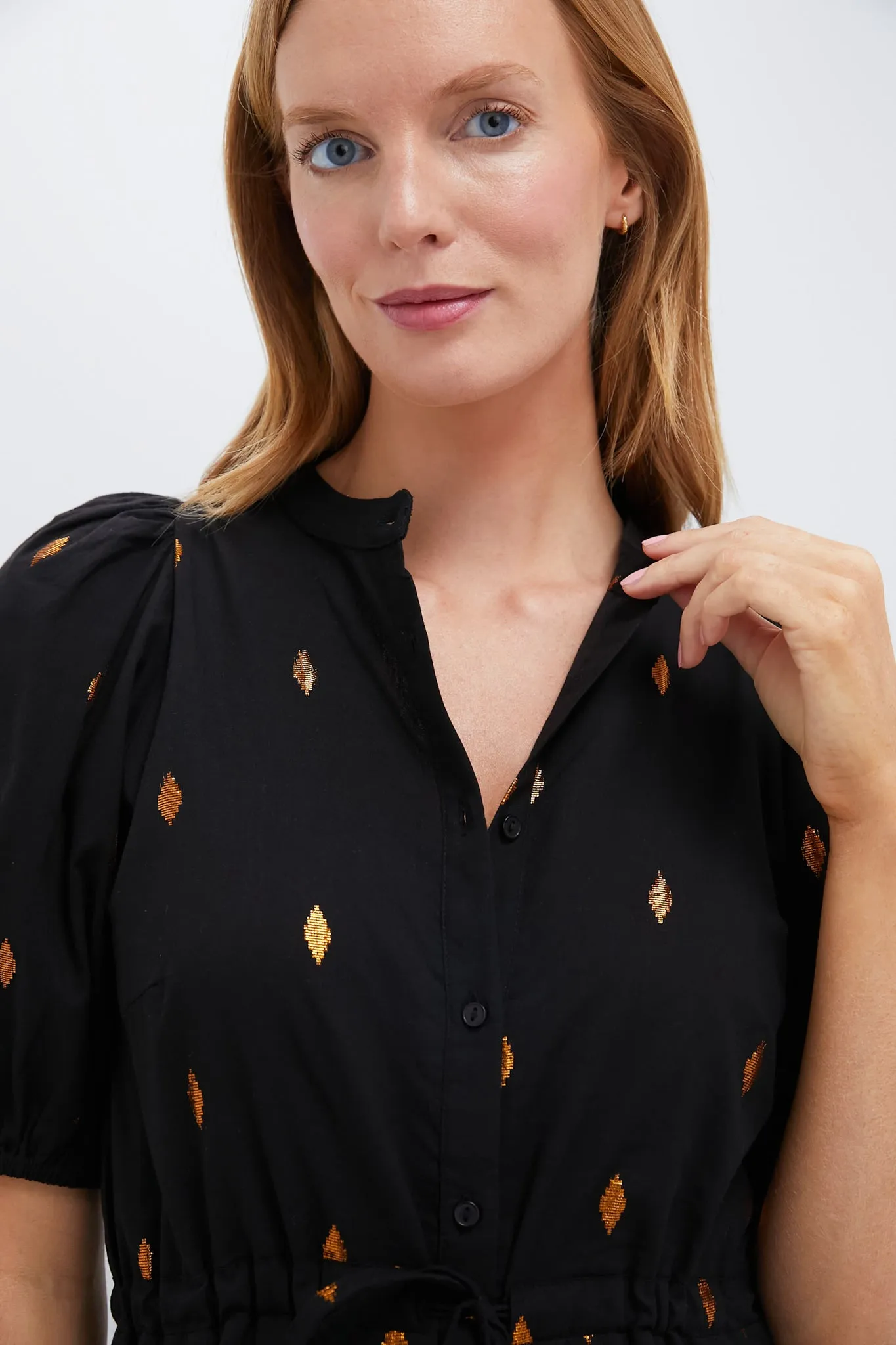 Gold Leaf Lurex Black Lucy Dress sold by Tuckernuck product image thumbnail 5