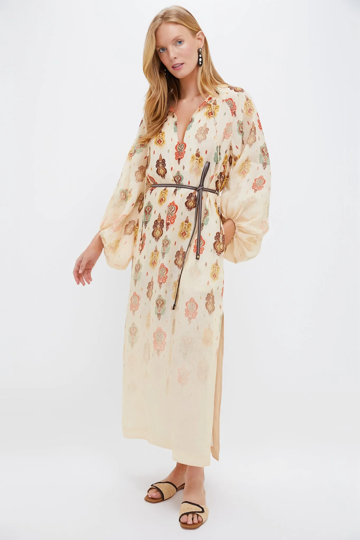 Tan Ikat Wylie Midi Dress sold by Tuckernuck