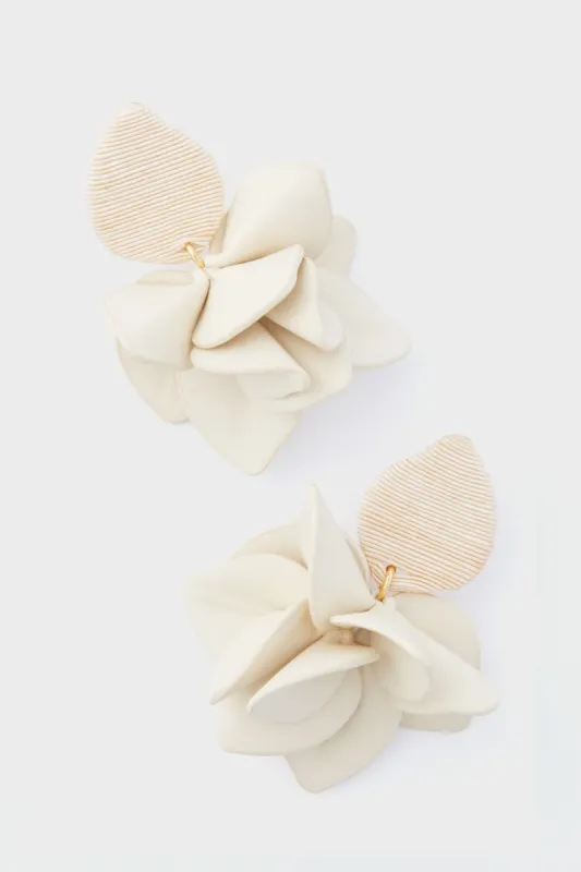 Cream Silk Leather and Orchid Earring - Loyalty sold by Tuckernuck