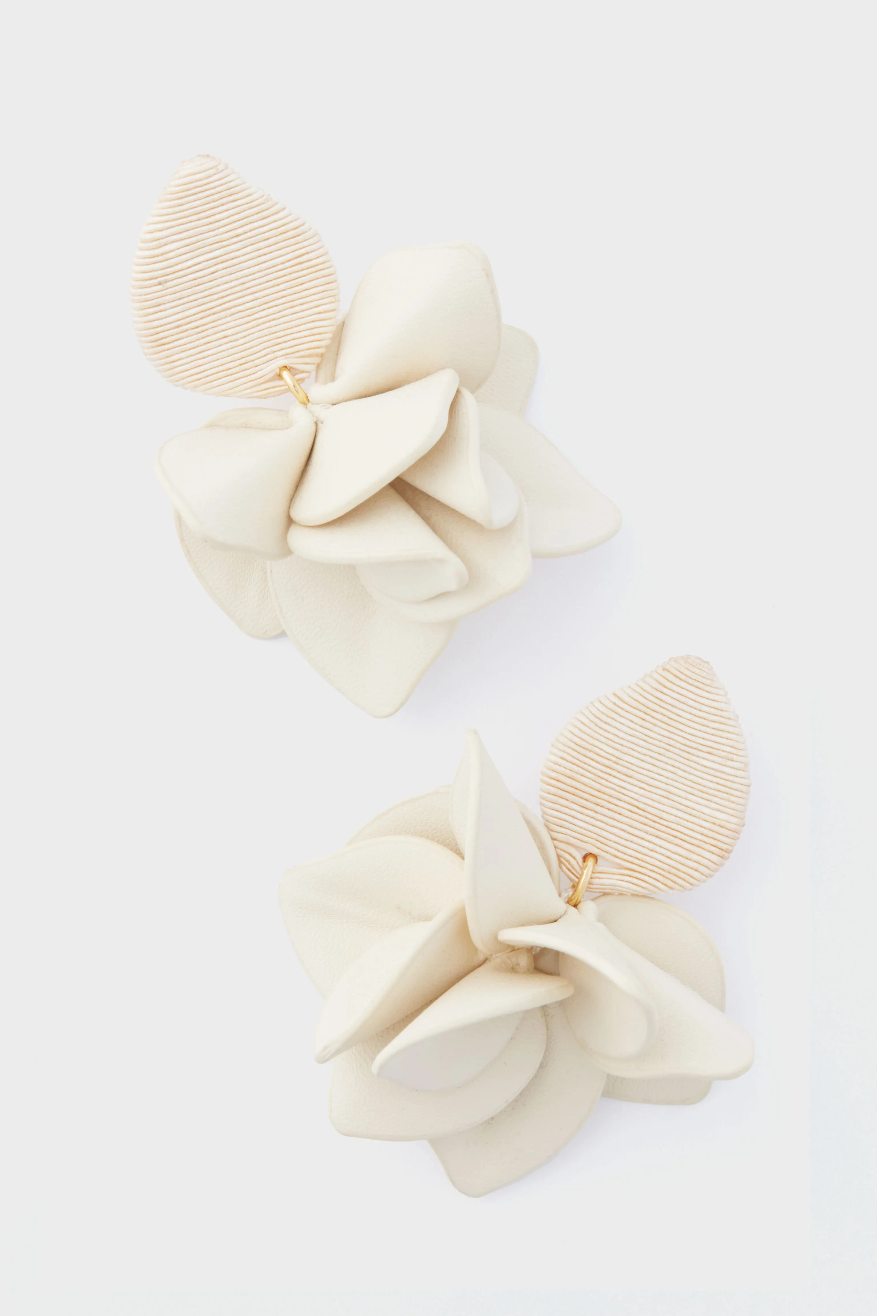 Cream Silk Leather and Orchid Earring - Loyalty sold by Tuckernuck