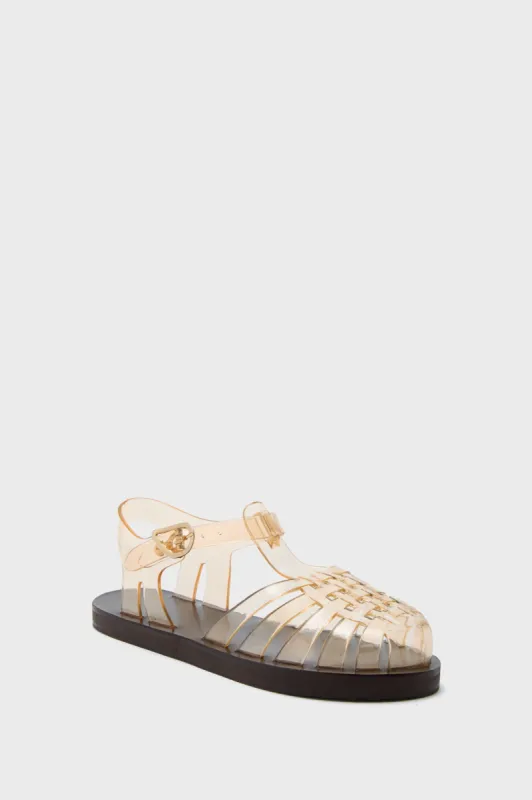 Clear Caramel Homeria Jelly Sandals sold by Tuckernuck