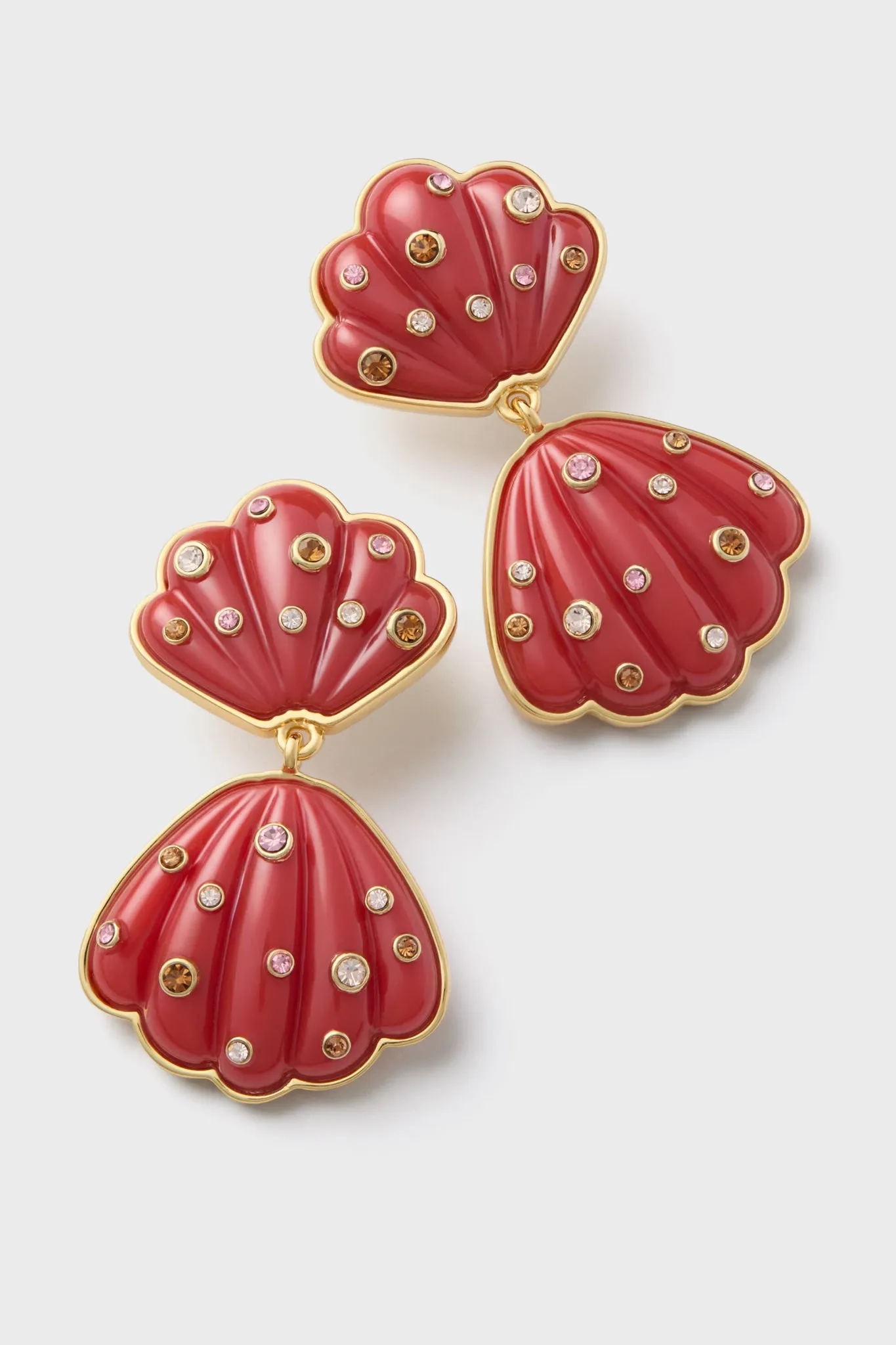 Coral Veda Double Shell Earrings sold by Tuckernuck product image thumbnail 4