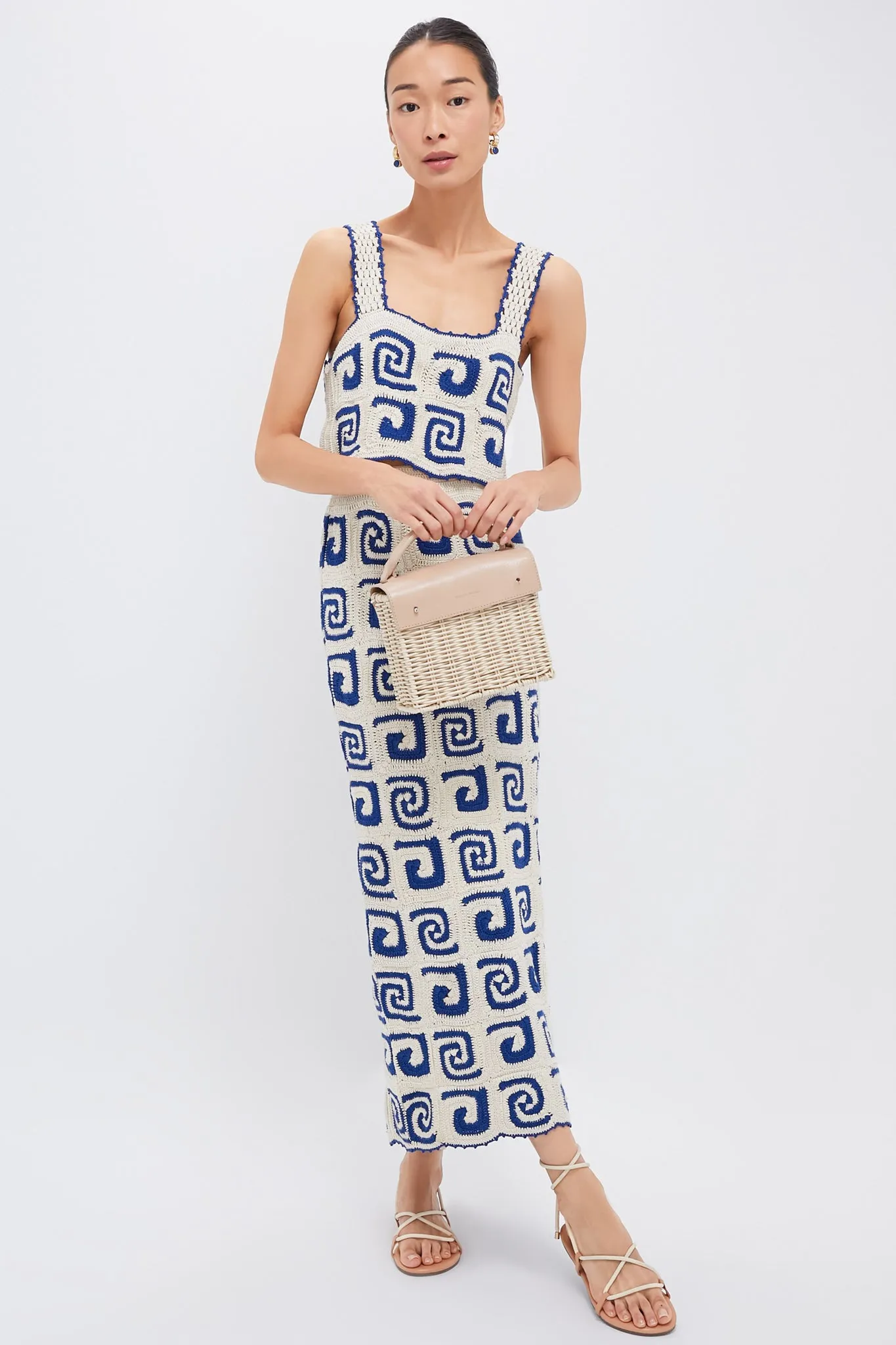 Blue Swirl Crochet Ana Skirt sold by Tuckernuck product image thumbnail 2