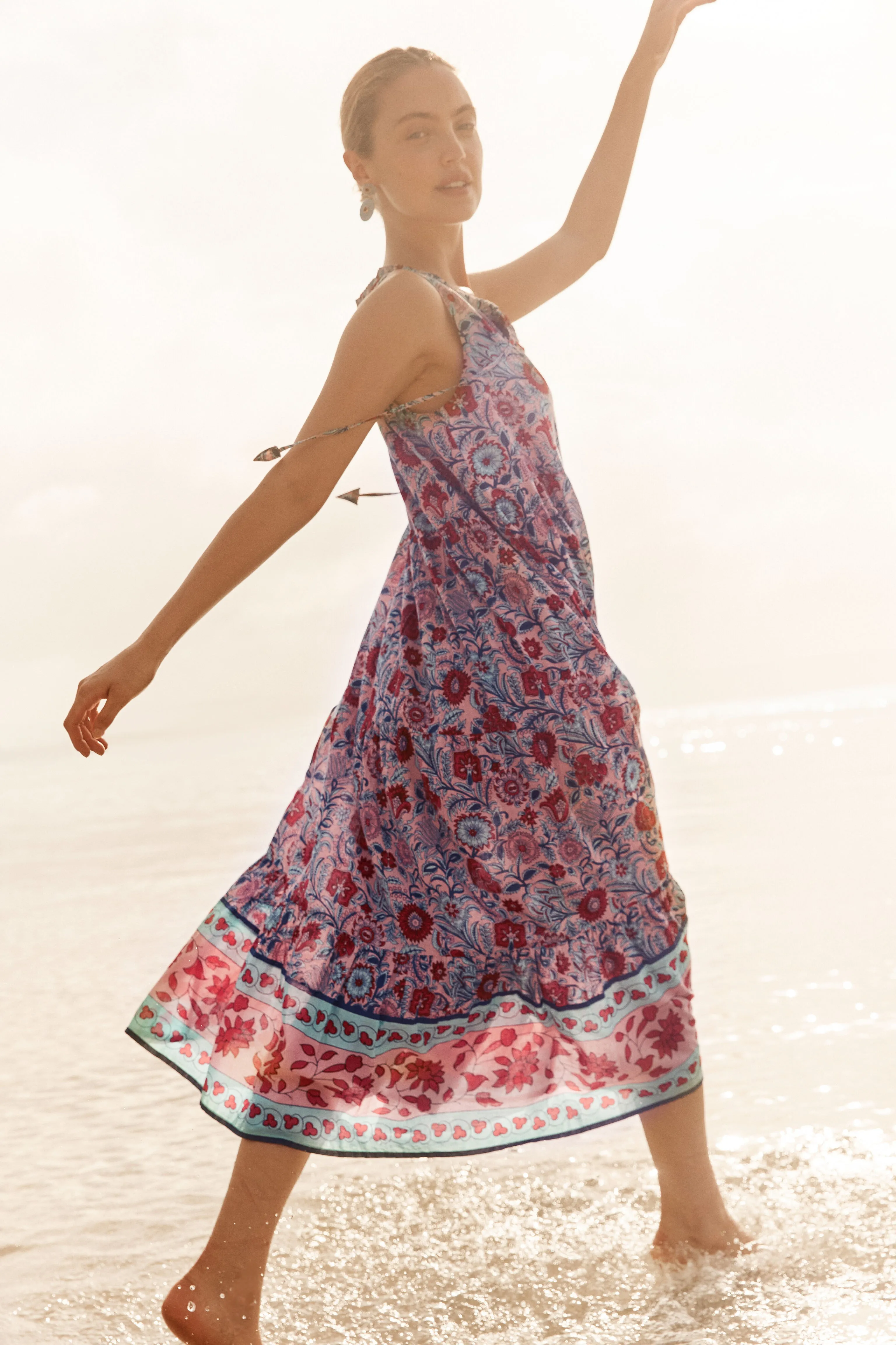 Mauve and Rose Wildflower Salty Paloma Caftan sold by Tuckernuck product image thumbnail 2