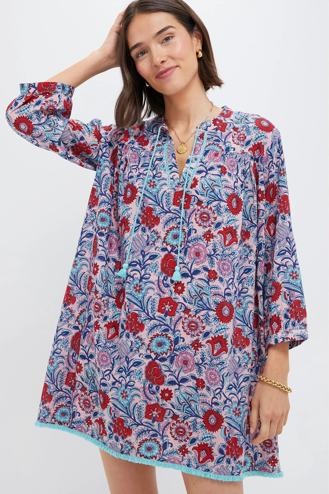 Mauve and Rose Wildflower Bondi Coverup sold by Tuckernuck