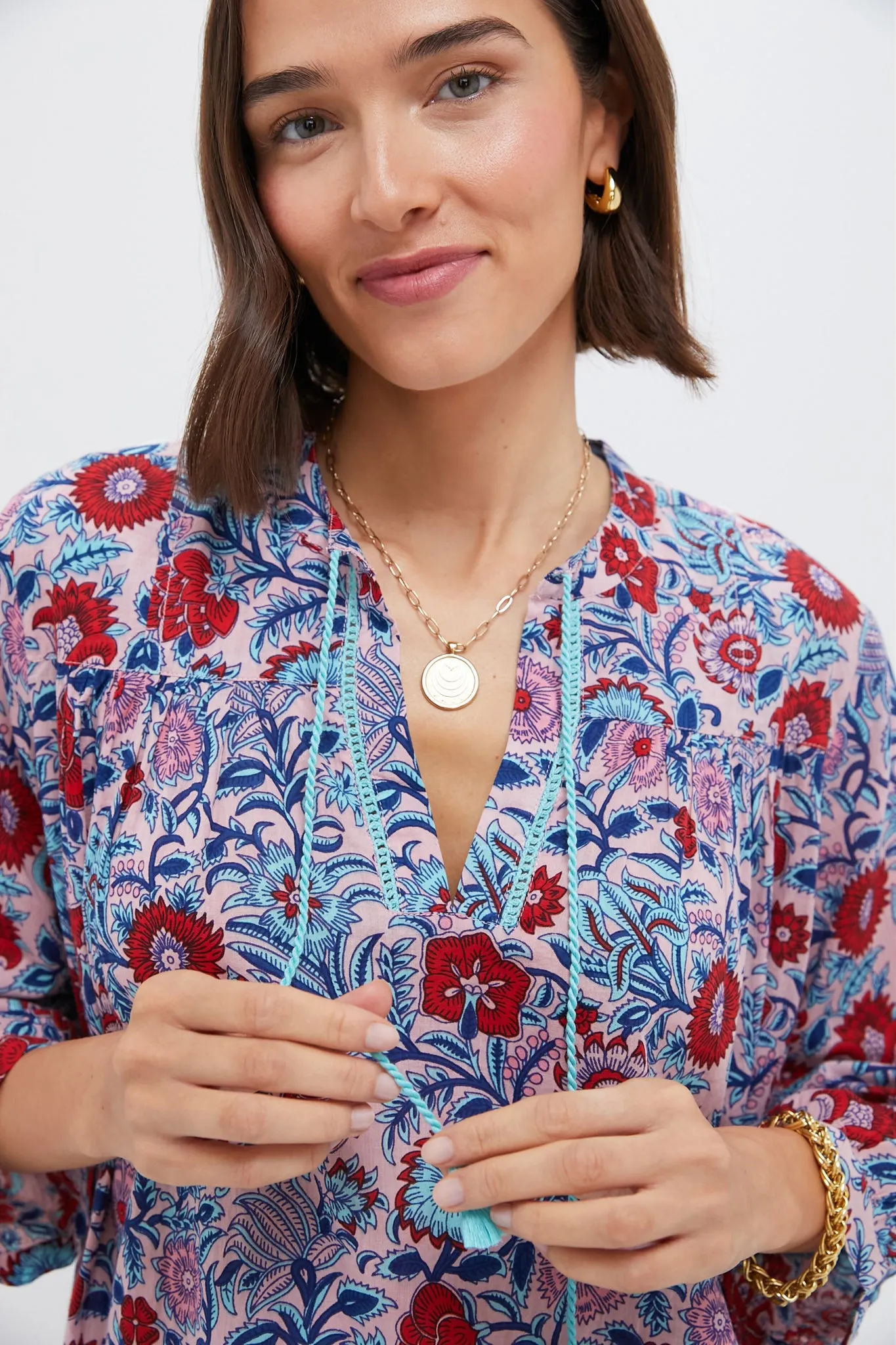 Mauve and Rose Wildflower Bondi Coverup sold by Tuckernuck product image thumbnail 5