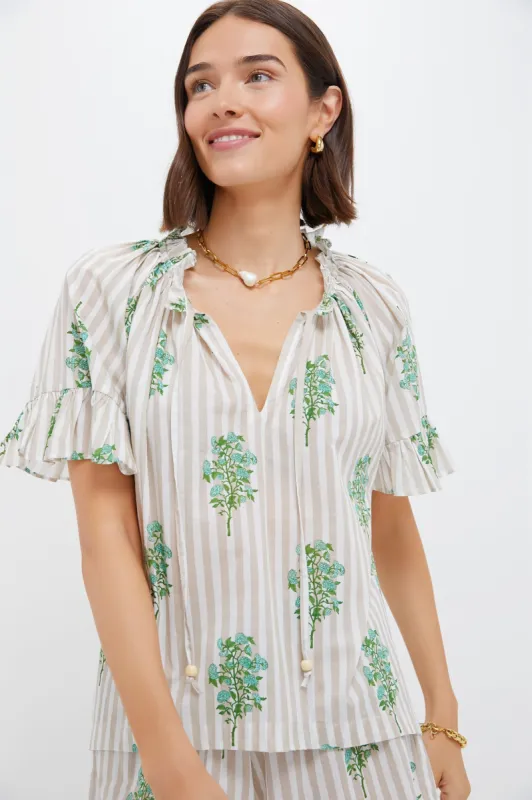 Sand Striped Bouquet Cassis Top sold by Tuckernuck