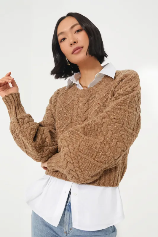 Biscuit Cable Knit Cropped Crew Neck Sweater sold by Tuckernuck