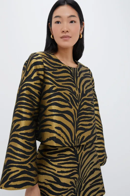 Tiger Jacquard Maxine Top sold by Tuckernuck