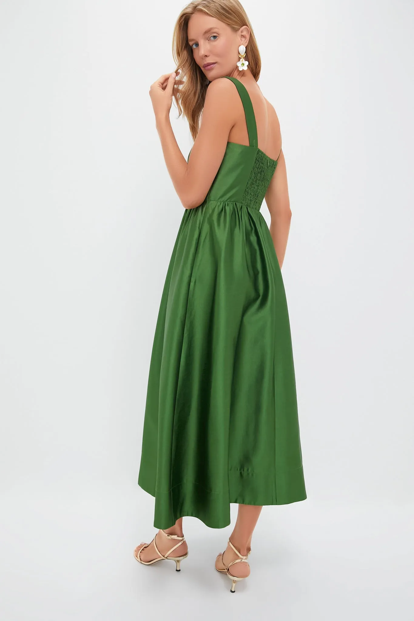 Green Dupioni Esme Dress sold by Tuckernuck product image thumbnail 4