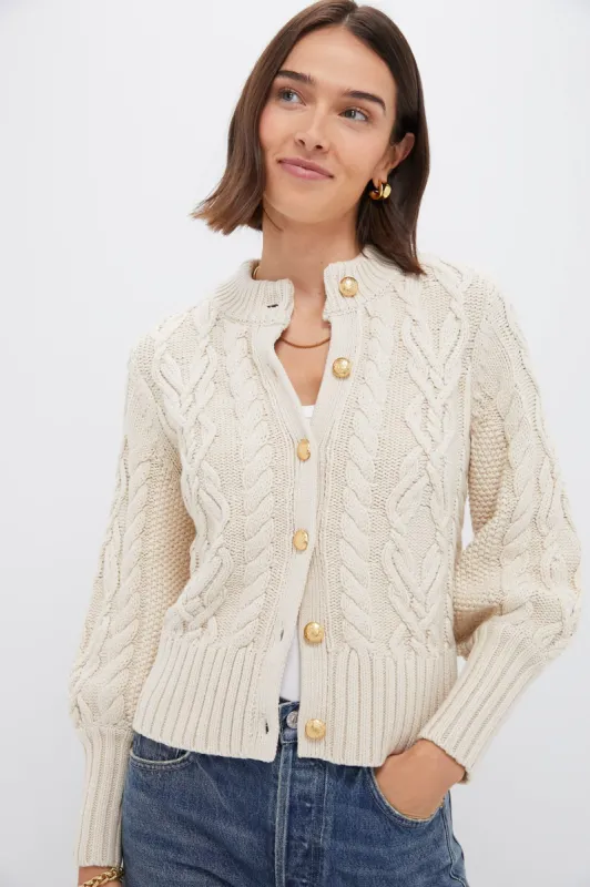 Sandstone Cotton Colette Cardigan sold by Tuckernuck