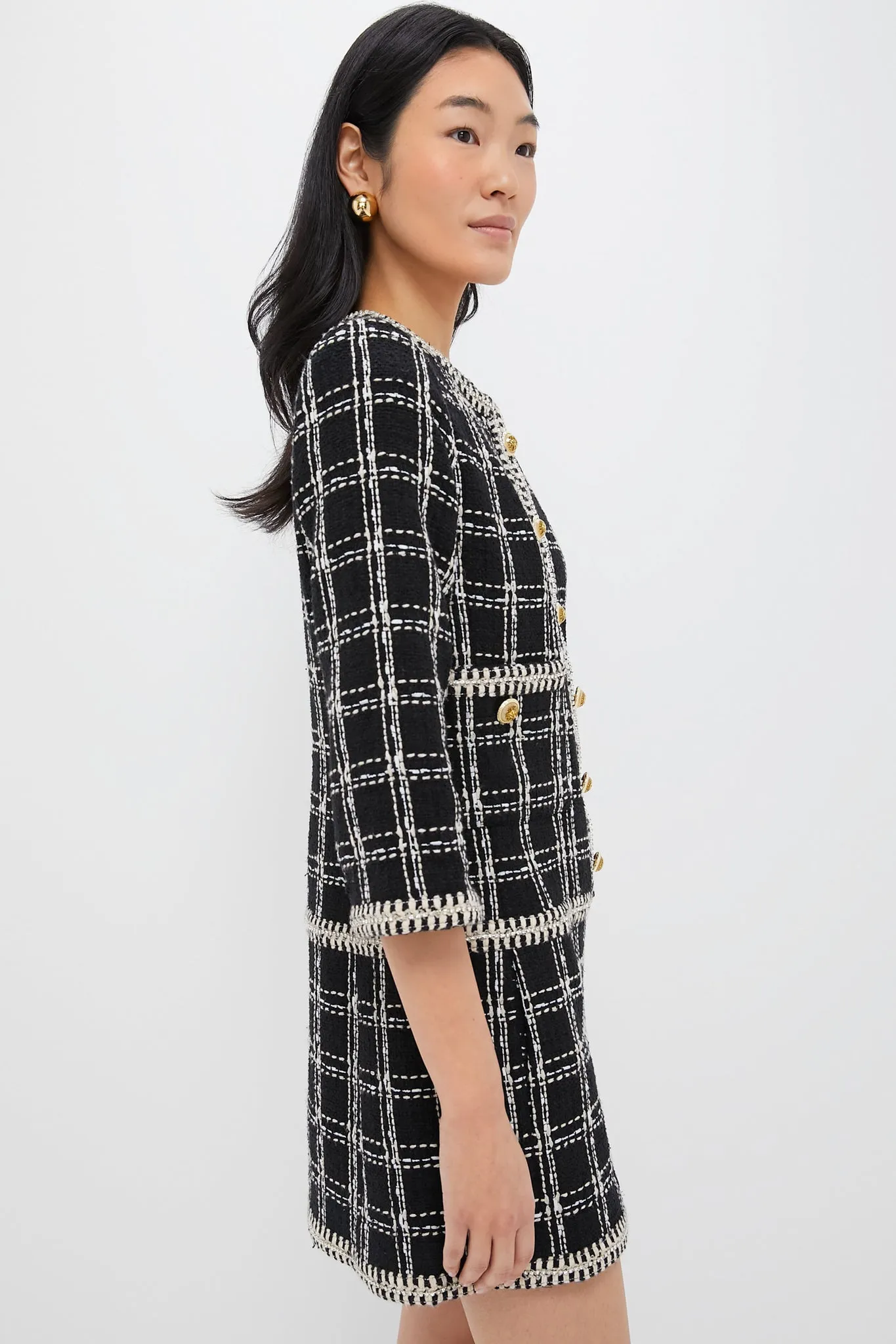 Embellished Black Tweed Onassis Dress sold by Tuckernuck product image thumbnail 3