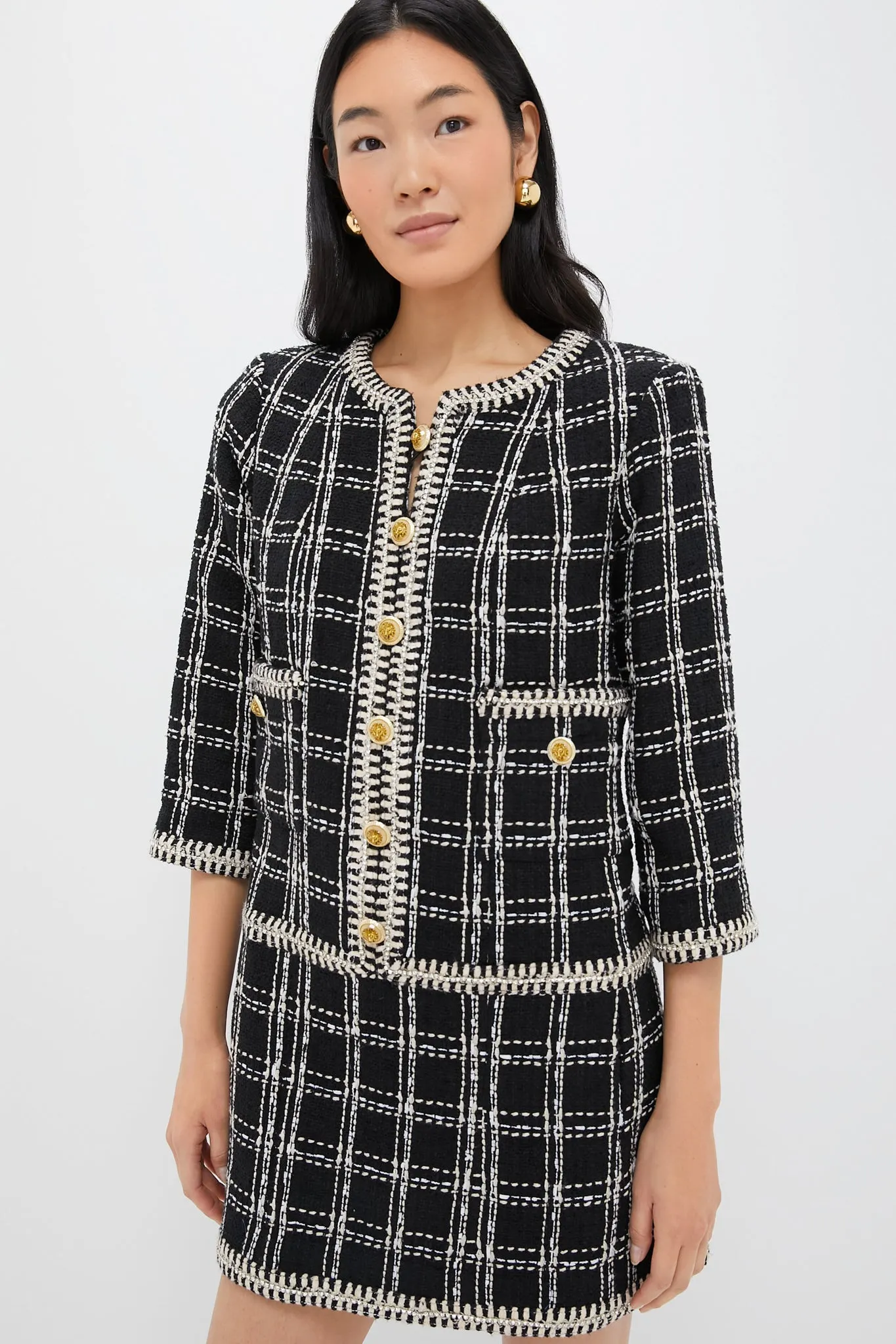 Embellished Black Tweed Onassis Dress sold by Tuckernuck