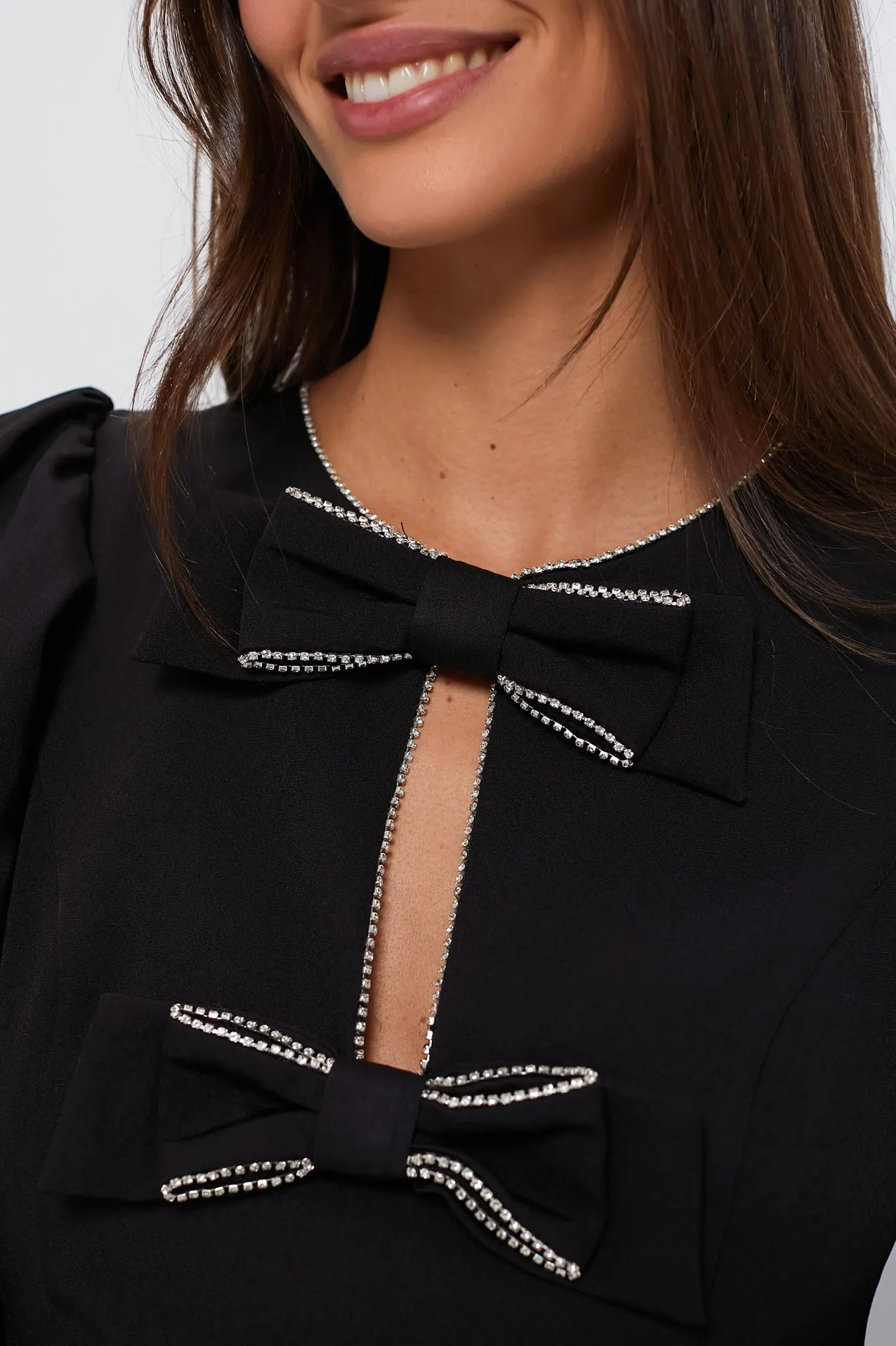 Embellished Bow Blair Mini Dress sold by Tuckernuck product image thumbnail 5