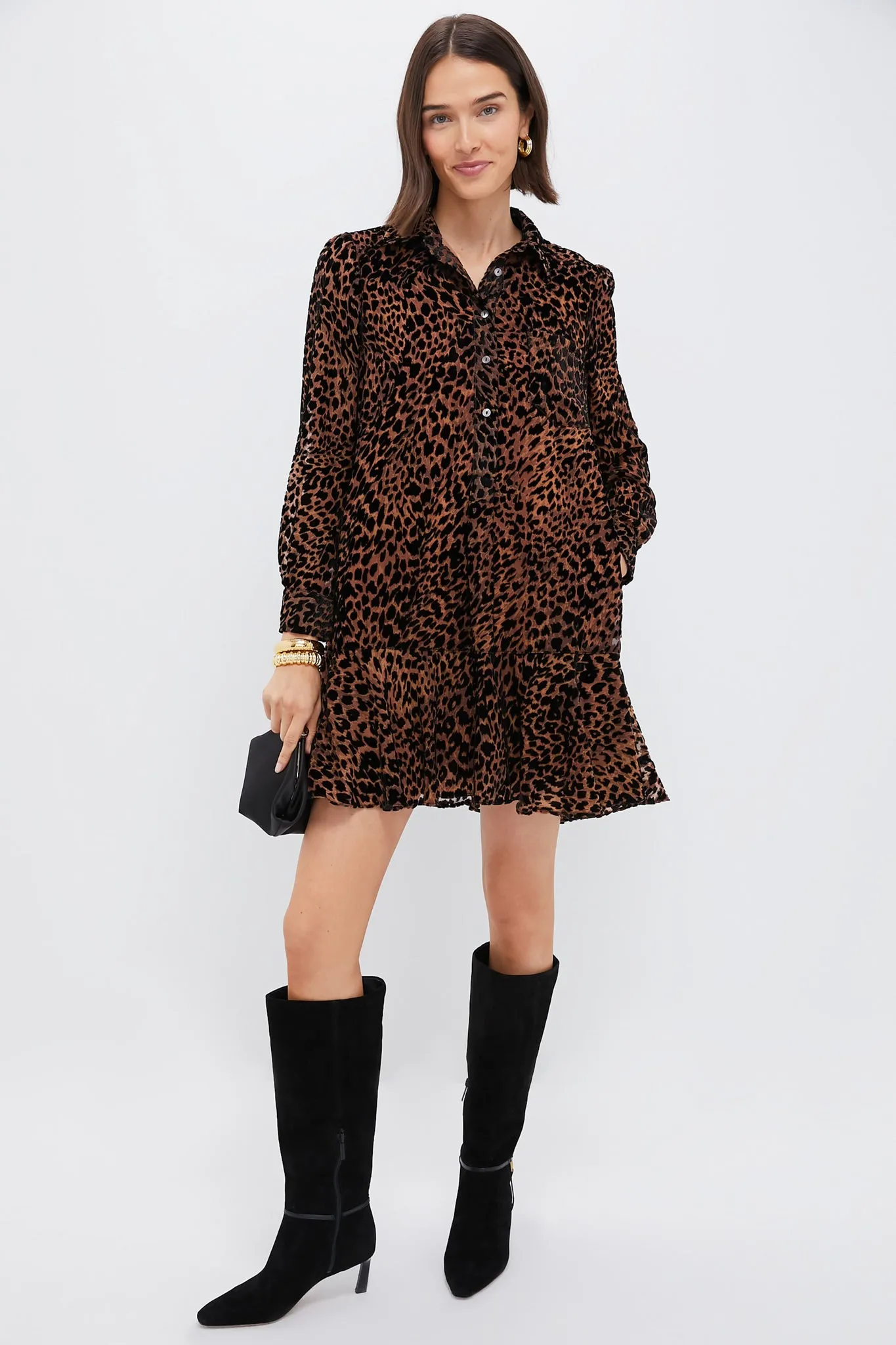 Leopard Velvet Burnout Callahan Shirt Dress sold by Tuckernuck product image thumbnail 3