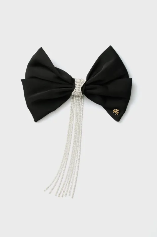 Jet Crystal Kristina Crystal Bow Barrette sold by Tuckernuck