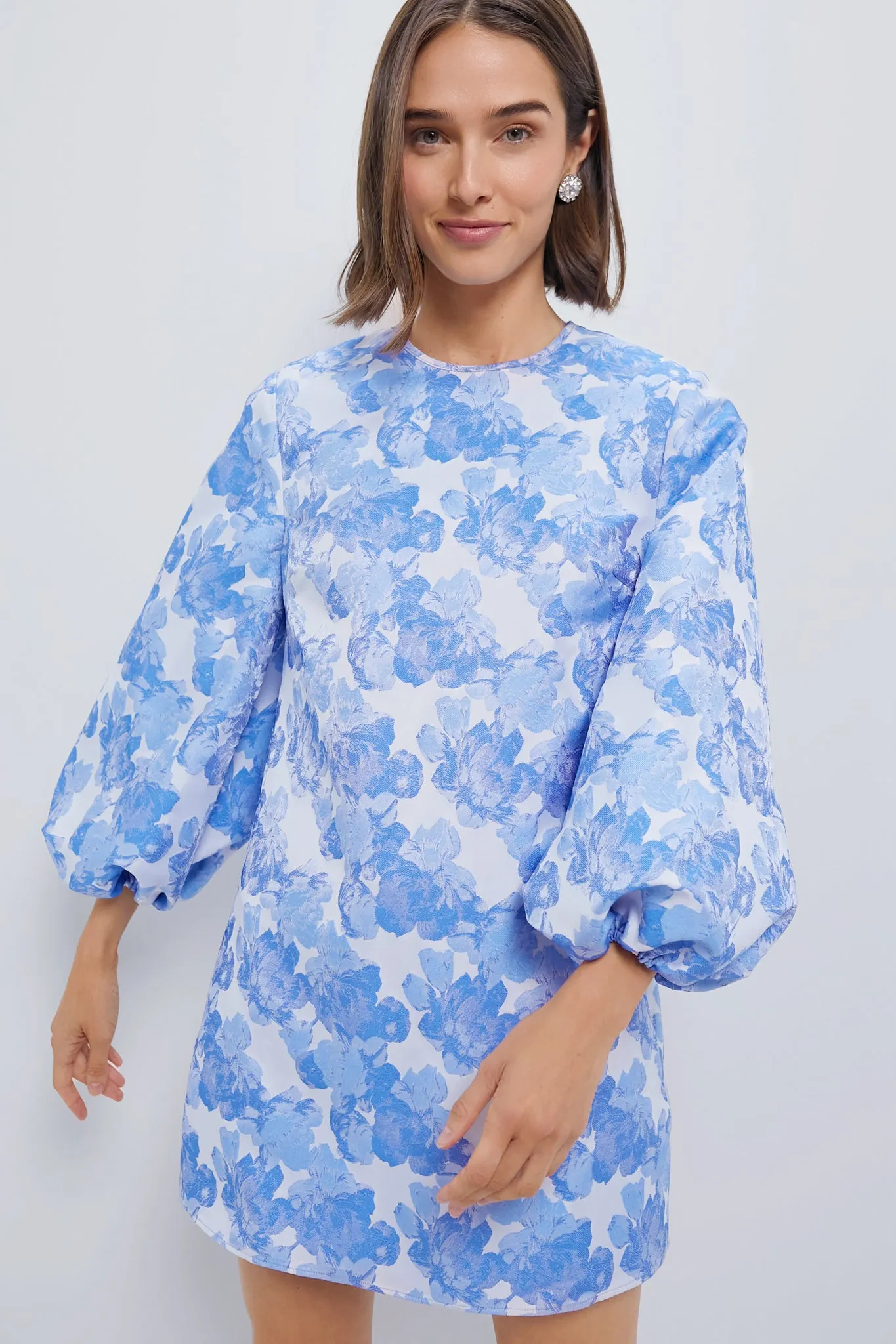 Pale Blue Jacquard Janie Mini Dress sold by Tuckernuck