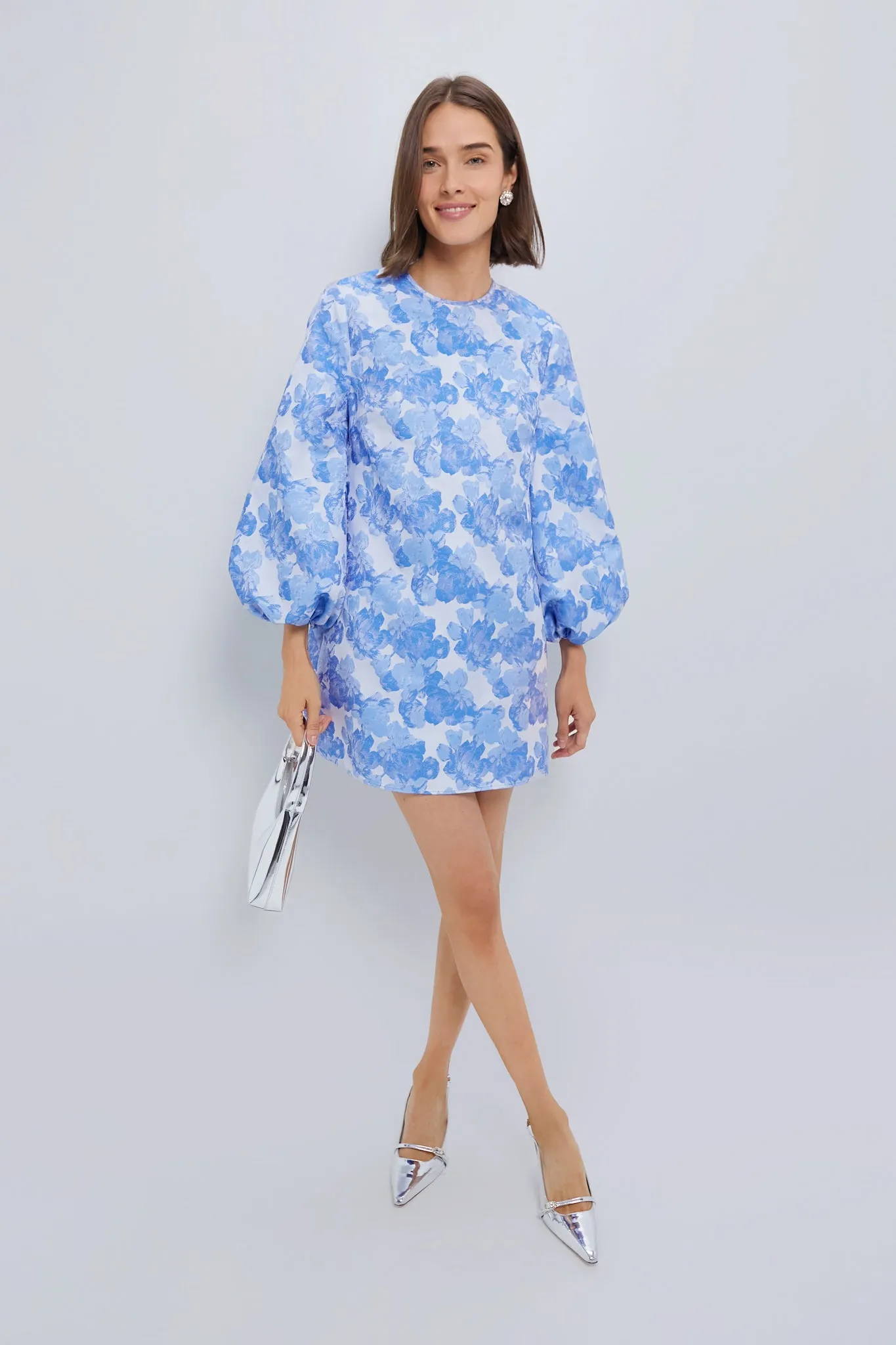 Pale Blue Jacquard Janie Mini Dress sold by Tuckernuck product image thumbnail 2