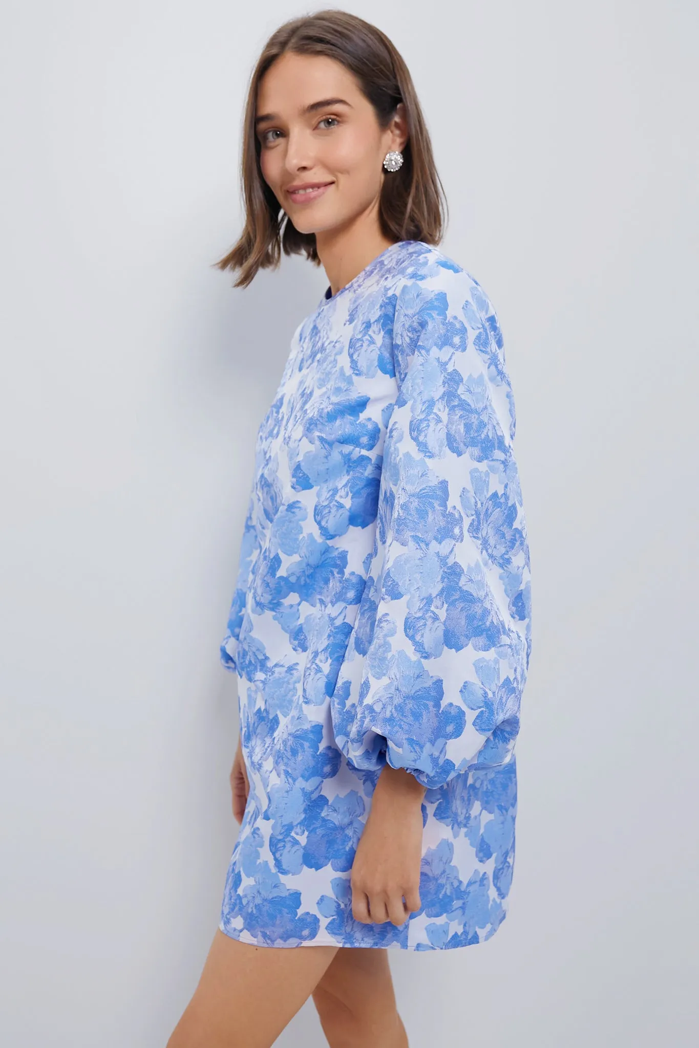 Pale Blue Jacquard Janie Mini Dress sold by Tuckernuck product image thumbnail 3