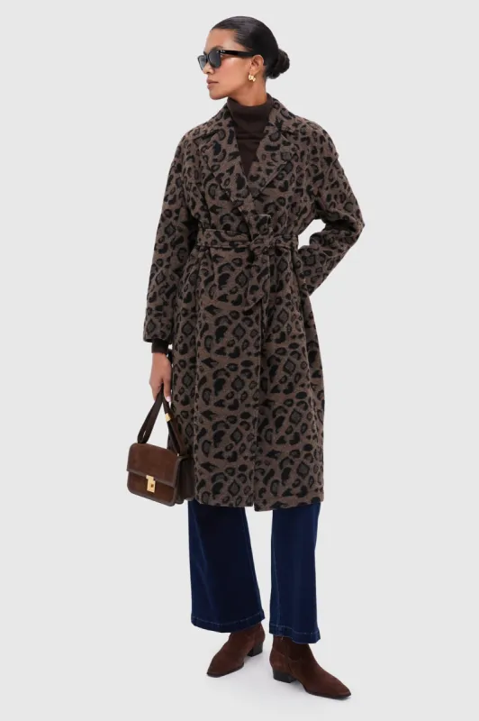 Cheetah Abbott Wrap Coat sold by Tuckernuck