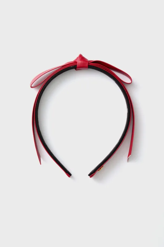 Lipstick Red Bardot Faux Leather Headband sold by Tuckernuck