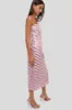 Soft Pink Shimmer Stripes Mila Strapless Midi Dress sold by Tuckernuck