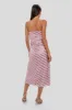 Soft Pink Shimmer Stripes Mila Strapless Midi Dress sold by Tuckernuck