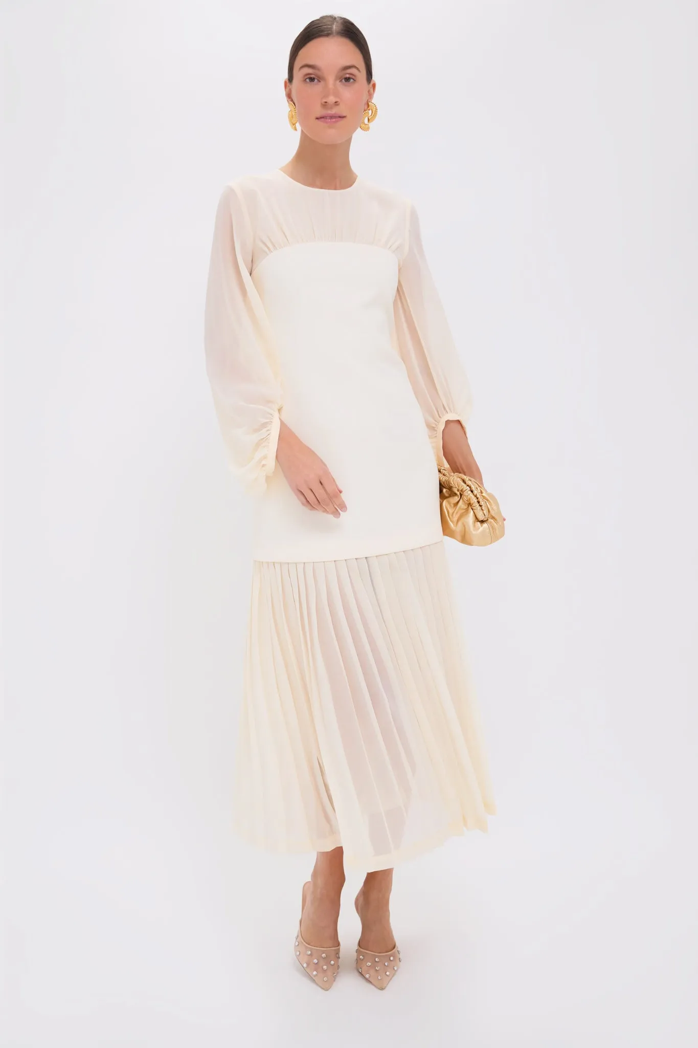 Ivory Pleated Lorraine Dress sold by Tuckernuck product image thumbnail 2