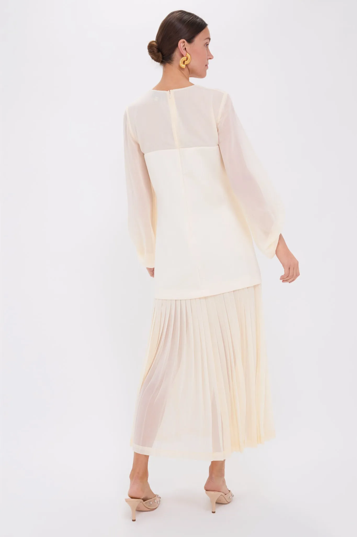 Ivory Pleated Lorraine Dress sold by Tuckernuck product image thumbnail 4