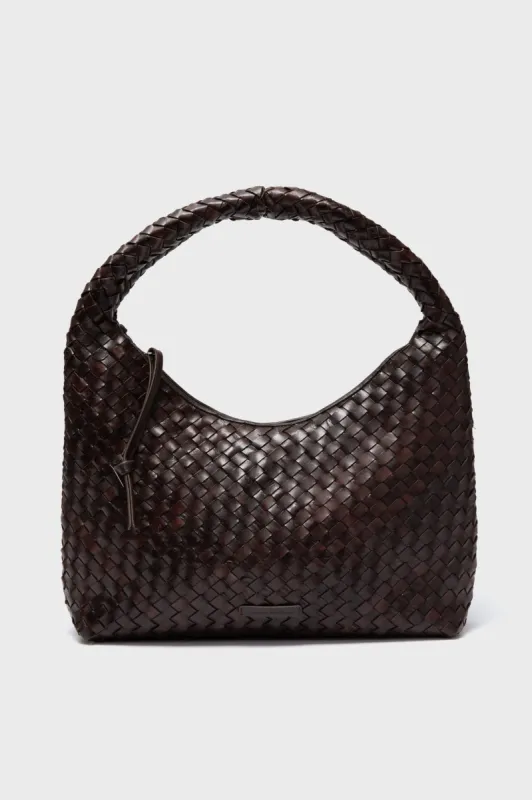 Chocolate Woven Leather Willow Bag sold by Tuckernuck