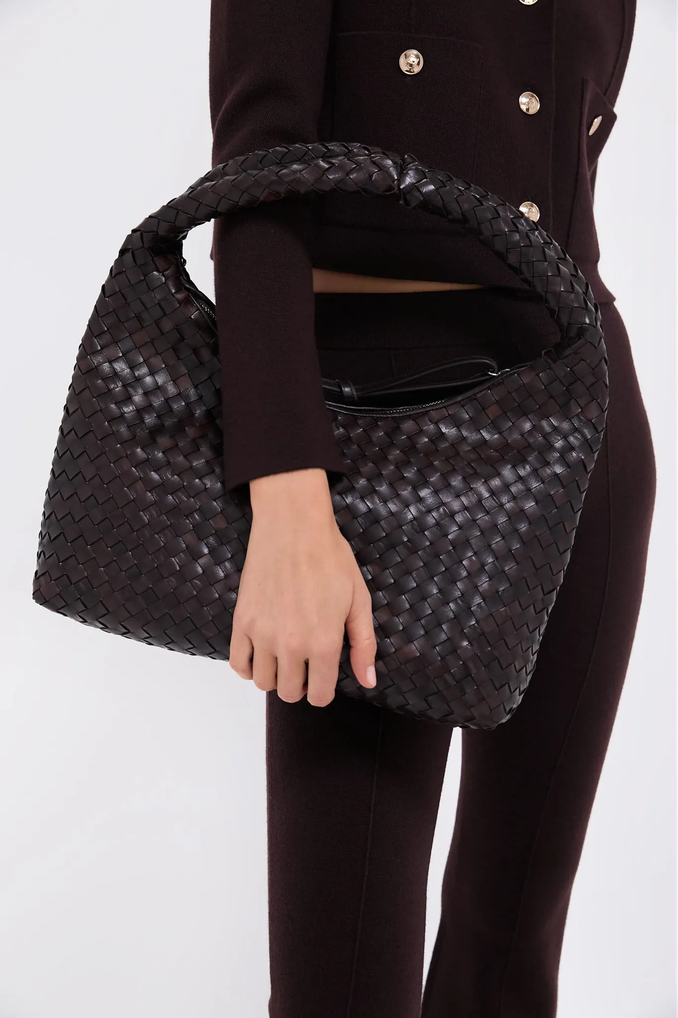 Chocolate Woven Leather Willow Bag sold by Tuckernuck product image thumbnail 2