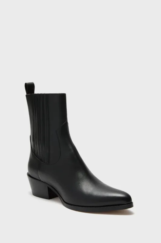 Black Leather Atelier Bootie sold by Tuckernuck