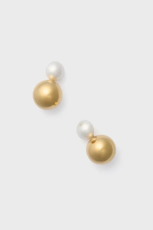 Gold Pearl Sphere Earrings sold by Tuckernuck