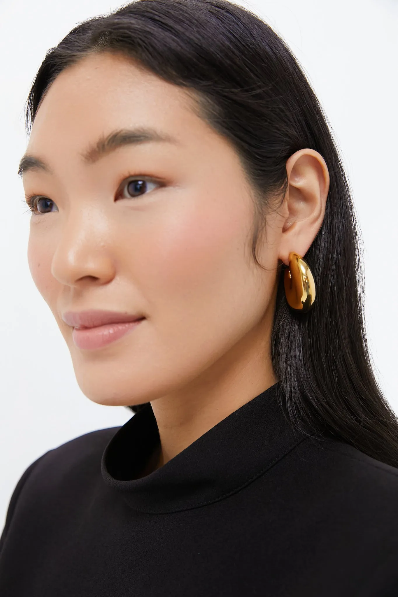 Gold Bean Hoop Earrings sold by Tuckernuck product image thumbnail 2
