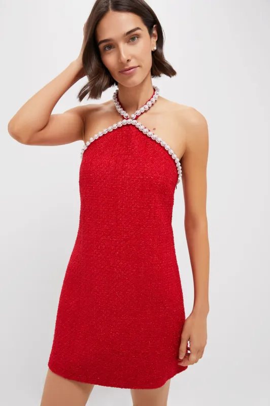 Red Tweed & Pearl Petra Mini Dress sold by Tuckernuck
