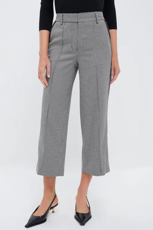 Black and White Check Miki Cropped Button Hem Pants sold by Tuckernuck