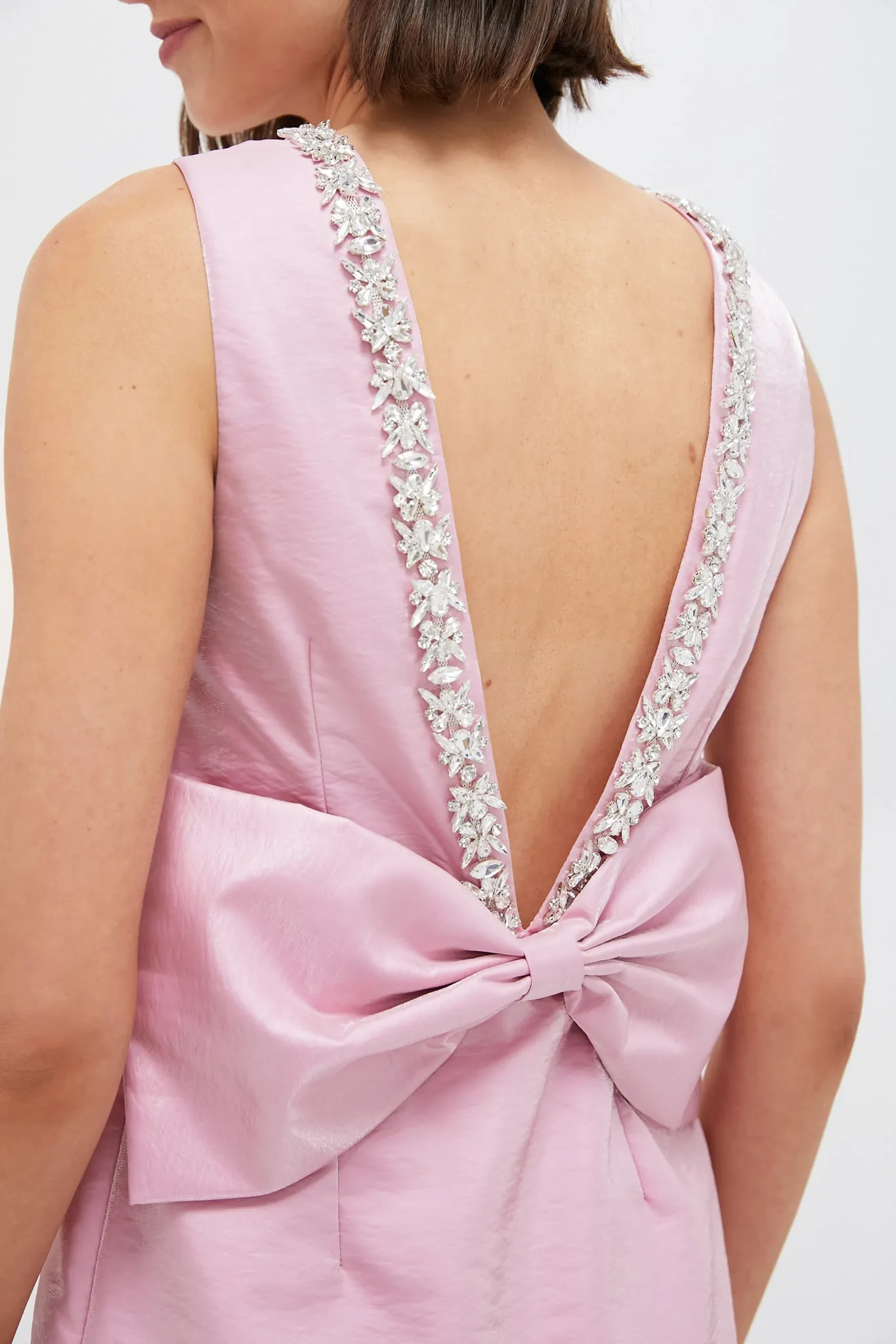 Soft Pink Bow Bella Mini Dress sold by Tuckernuck product image thumbnail 2